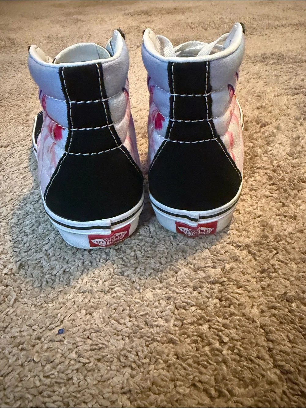 Vans Sk8-Hi High-Top Sneakers in Black and Pink Checkerboard